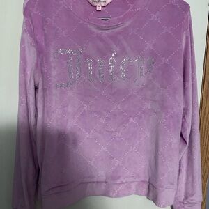 Juicy Couture Sleep Purple Velour Long Sleeve Pullover Pajama Top Womens